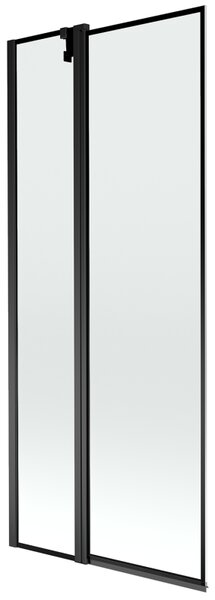 Mexen Flip, 1 szárnyú kádparaván 80 x 150 cm, 6 mm átlátszó üveg-fekete mintás, fekete profil, 894-080-101-70-70
