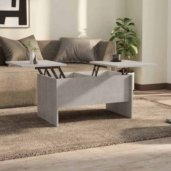 Betonszürke szerelt fa dohányzóasztal 80 x 50 x 42,5 cm