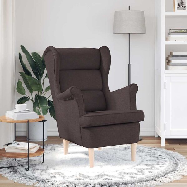 Sötétbarna szövetfotel 74 x 84 x 100 cm