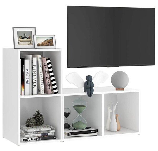 2 db fehér szerelt fa TV-szekrény 72 x 35 x 36,5 cm
