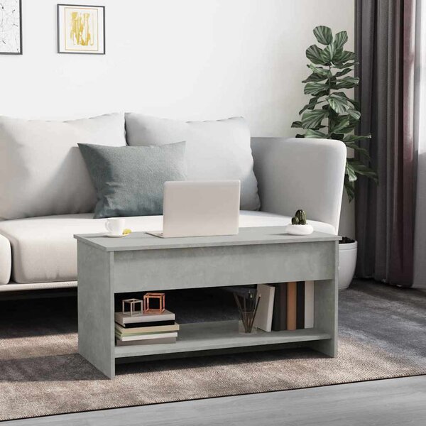 Betonszürke szerelt fa dohányzóasztal 102x50x52,5 cm
