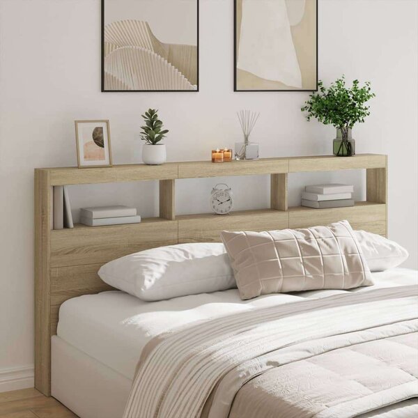 VidaXL sonoma tölgy színű áthidalószekrény LED-ekkel 200 x 17 x 102 cm