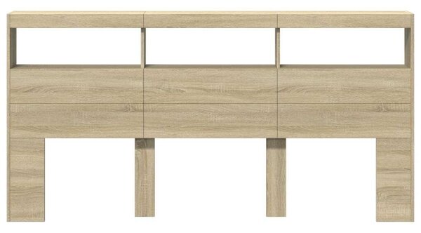 VidaXL sonoma tölgy színű áthidalószekrény LED-ekkel 200 x 17 x 102 cm