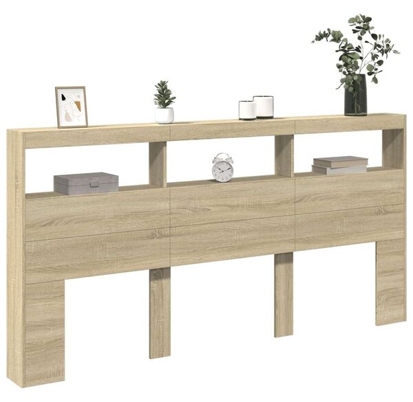 VidaXL sonoma tölgy színű áthidalószekrény LED-ekkel 200 x 17 x 102 cm