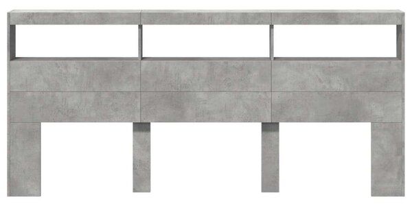 VidaXL Áthidalószekrény - LED Világítás - Betonszürke - 220cm