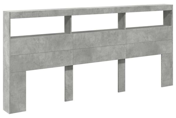VidaXL Áthidalószekrény - LED Világítás - Betonszürke - 220cm