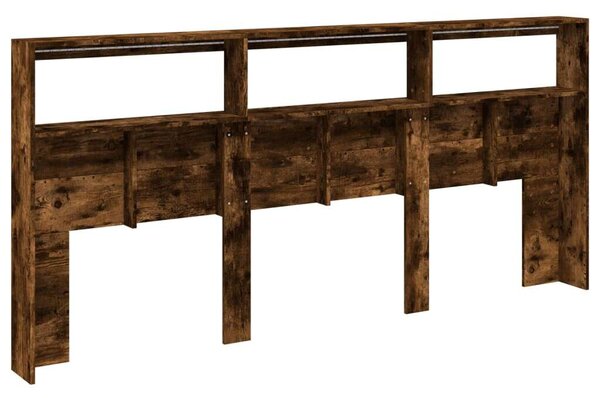 VidaXL Áthidalószekrény - Füstös Tölgy - LED - 220x17x102 cm