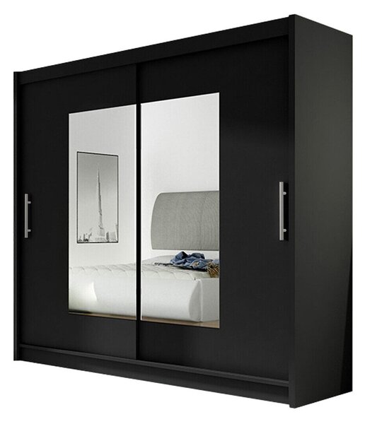 Gardróbszekrény Closico Pallor VII, Laminált forgácslap, 215x180x58cm, Fekete