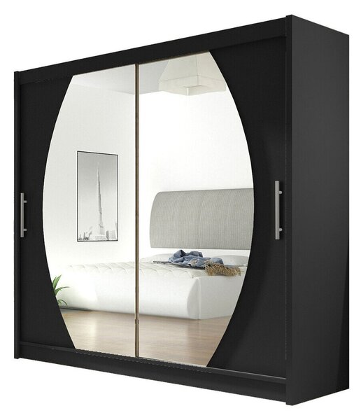 Gardróbszekrény Closico Pallor IV, Laminált forgácslap, 215x180x58cm, Fekete