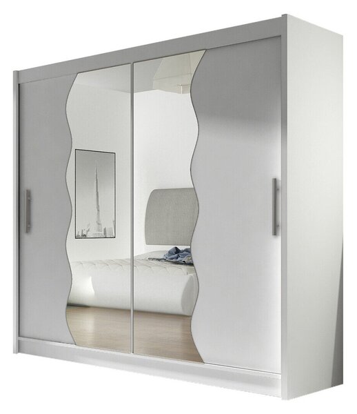 Gardróbszekrény Closico Pallor X, Laminált forgácslap, 215x180x57cm, Fehér