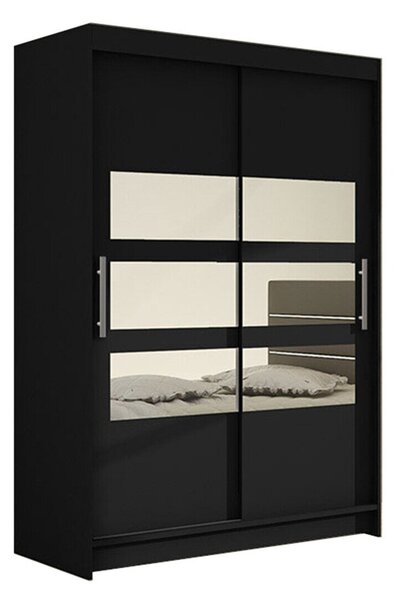 Gardróbszekrény Closico Pacron V, Laminált forgácslap, 200x120x58cm, Fekete