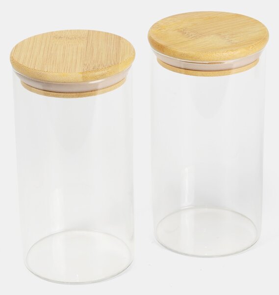 Sinsay - Üveg élelmiszertárolók bambusz fedéllel 2 pack - clear