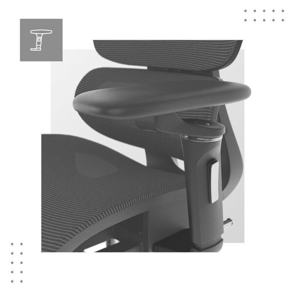 Premium Ergonomikus irodai szék kényelmes irodai szék, állítható magasság, lábtámasz, fekete