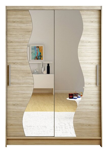 Gardróbszekrény Closico Pacron S, Laminált forgácslap, 200x120x58cm, Sonoma tölgy