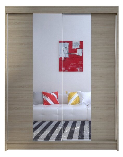 Gardróbszekrény Closico Vastor II, Laminált forgácslap, 200x150x58cm, Sonoma tölgy