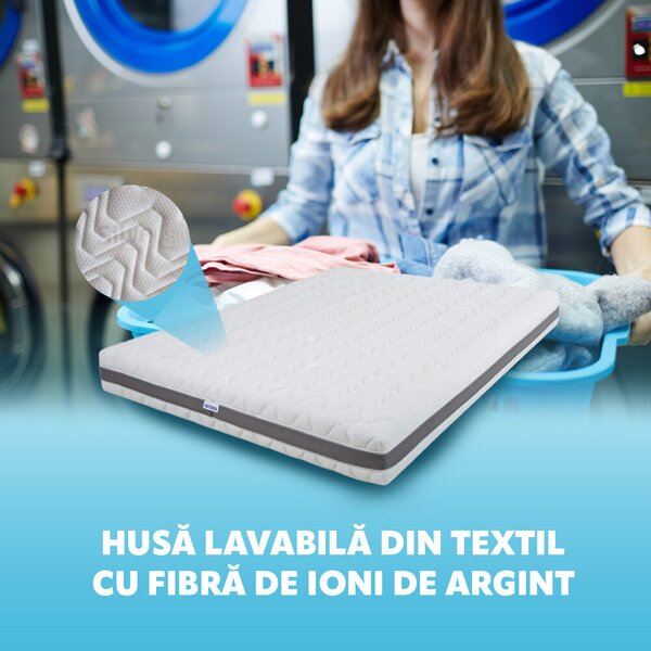 Ortopedicus ®, Ortopéd matrac, Memória HD 15+5, rugók nélkül, ezüstion, Grün Tech®, 140x190