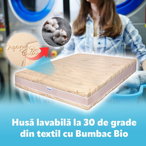 Ortopédiai memóriahabos ágymatrac, 90x200 - Memória 20+5+3, Bio pamuthuzat, Hotel Range