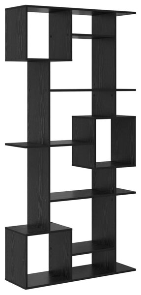 Könyvespolc 9 szintes 92 x 29 x 188 cm Szerelt Fa Fekete tölgy
