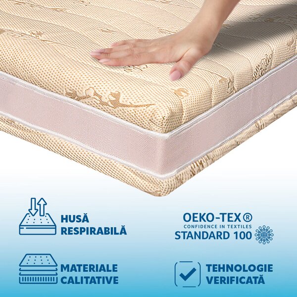 Ortopédiai memóriahabos ágymatrac, 90x200 - Memória 20+5+3, Bio pamuthuzat, Hotel Range