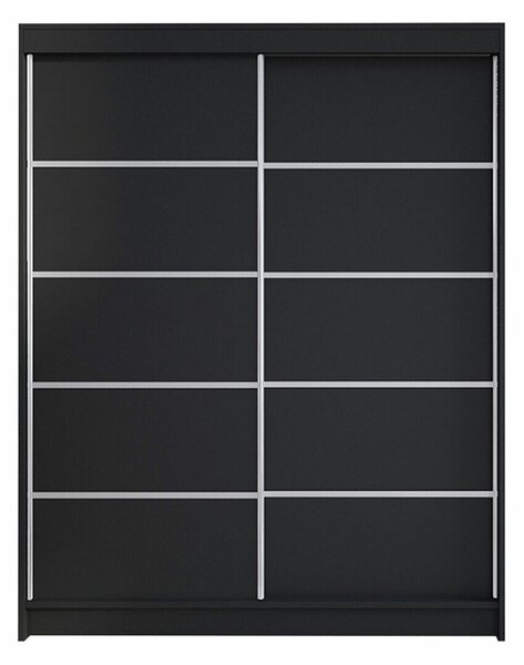 Gardróbszekrény Closico Vastor IV, Laminált forgácslap, 200x150x58cm, Fekete
