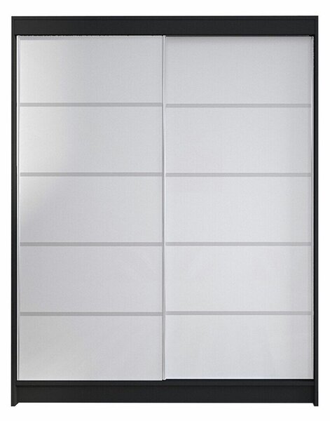 Gardróbszekrény Closico Vastor IV, Laminált forgácslap, 200x150x58cm, Fekete, Fehér