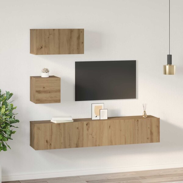 TV szekrény garnitúra 3 db Artisan tölgy Szerelt Fa