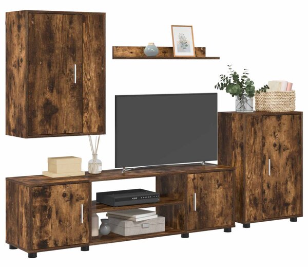 TV szekrény garnitúra Füstölt tölgy Szerelt fa
