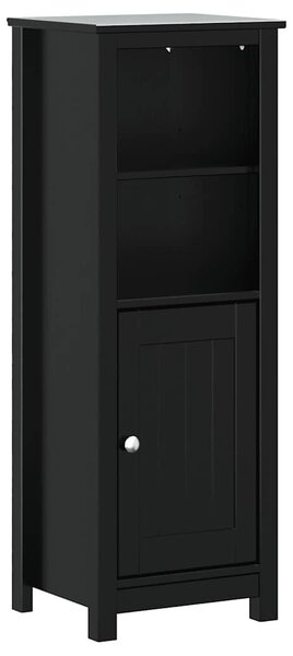 BERG fekete tömör fenyőfa fürdőszobaszekrény 40 x 34 x 110 cm