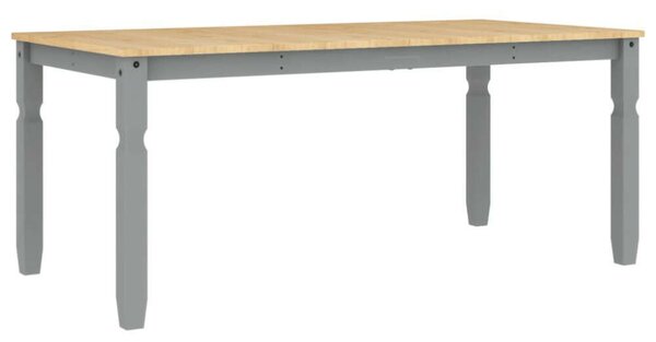 VidaXL Corona Ebédlőasztal - Tömör Fenyőfa - Szürke - 180x90 cm