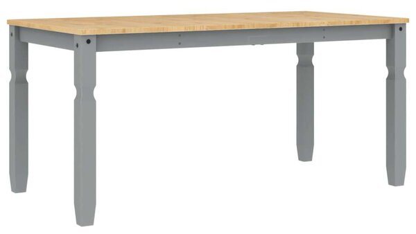 VidaXL Corona Étkezőasztal - Tömör Fenyőfa - Szürke - 160x80 cm