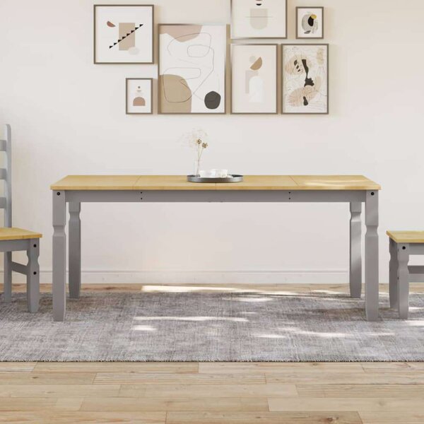 VidaXL Corona Ebédlőasztal - Tömör Fenyőfa - Szürke - 180x90 cm