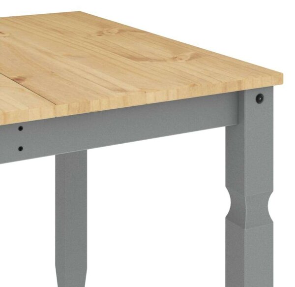 VidaXL Corona Ebédlőasztal - Tömör Fenyőfa - Szürke - 180x90 cm