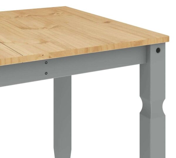 VidaXL Corona Étkezőasztal - Tömör Fenyőfa - Szürke - 160x80 cm