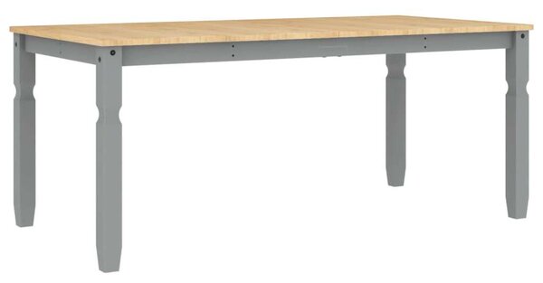 VidaXL Corona Ebédlőasztal - Tömör Fenyőfa - Szürke - 180x90 cm