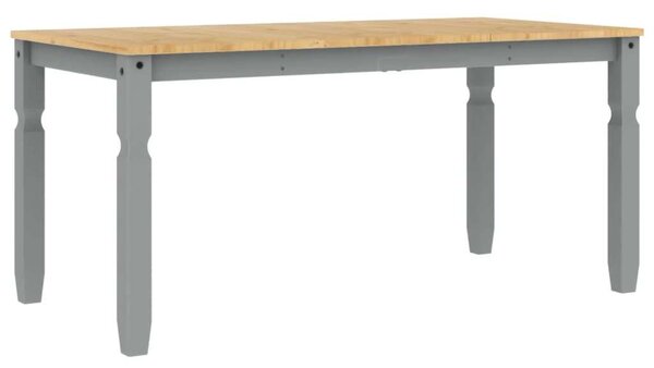 VidaXL Corona Étkezőasztal - Tömör Fenyőfa - Szürke - 160x80 cm