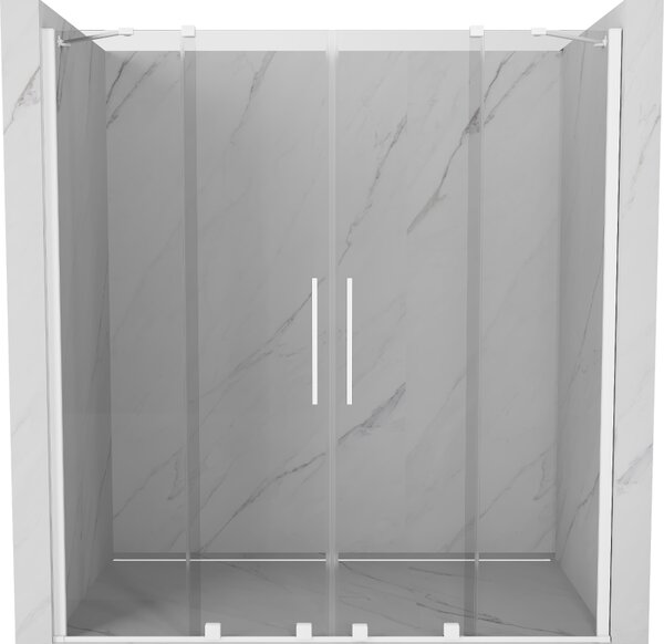 Mexen Velar Duo, nyitható tolóajtó 170x200 cm, 8mm átlátszó üveg, fehér, 871-170-000-02-20