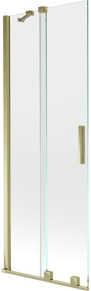 Mexen Velar, 2 szárnyas eltolható kádparaván 70 x 150 cm, 8mm átlátszó üveg, arany fényes profil, 896-070-000-01-50