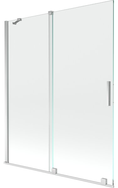 Mexen Velar, 2 szárnyas eltolható kádparaván 140 x 150 cm, 8mm átlátszó üveg, króm profil, 896-140-000-01-01