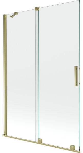 Mexen Velar, 2 szárnyas eltolható kádparaván 120 x 150 cm, 8mm átlátszó üveg, arany fényes profil, 896-120-000-01-50
