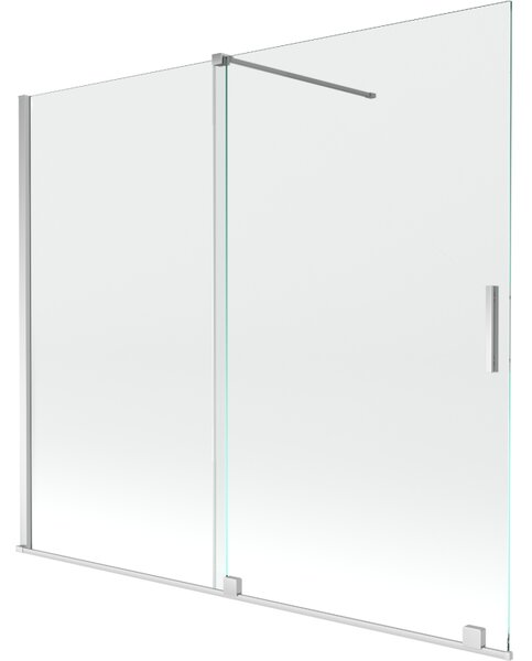 Mexen Velar, 2 szárnyas eltolható kádparaván 180 x 150 cm, 8mm átlátszó üveg, króm profil, 896-180-000-01-01