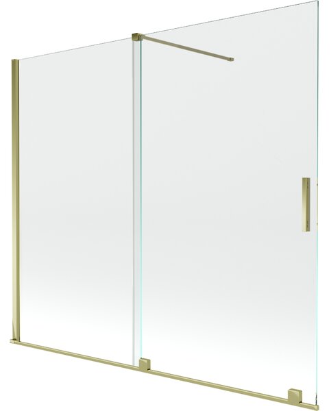 Mexen Velar, 2 szárnyas eltolható kádparaván 180 x 150 cm, 8mm átlátszó üveg, arany fényes profil, 896-180-000-01-50