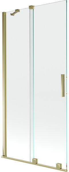 Mexen Velar, 2 szárnyas eltolható kádparaván 90 x 150 cm, 8mm átlátszó üveg, arany fényes profil, 896-090-000-01-50