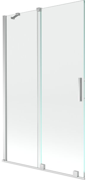 Mexen Velar 2-paneles, tolóajtós fürdőkádra szerelhető fal 110 x 150 cm, átlátszó, króm - 896-110-000-01-01