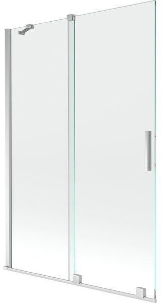 Mexen Velar, 2 szárnyas eltolható kádparaván 120 x 150 cm, 8mm átlátszó üveg, króm profil, 896-120-000-01-01