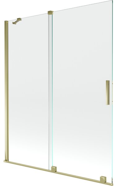 Mexen Velar, 2 szárnyas eltolható kádparaván 140 x 150 cm, 8mm átlátszó üveg, arany fényes profil, 896-140-000-01-50