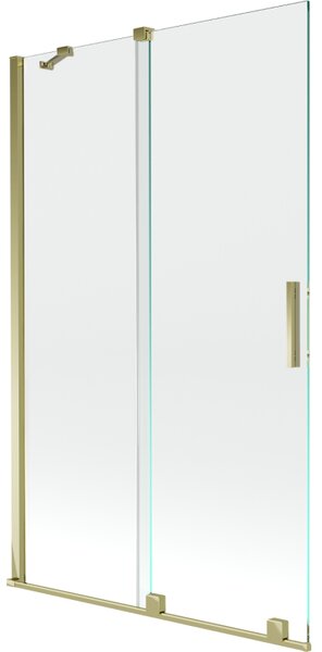Mexen Velar, 2 szárnyas eltolható kádparaván 110 x 150 cm, 8mm átlátszó üveg, arany fényes profil, 896-110-000-01-50