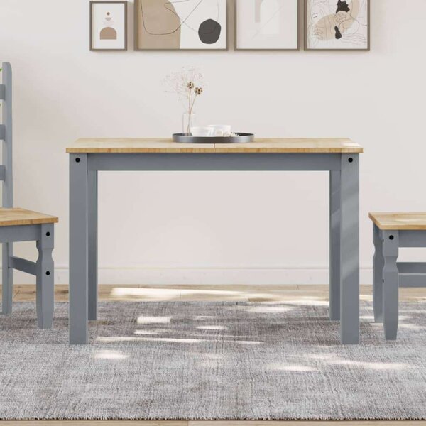 VidaXL Panama Étkezőasztal - Tömör Fenyőfa - Szürke - 117x60x75 cm