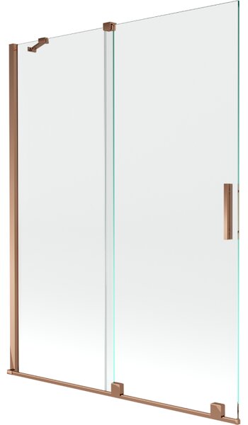 Mexen Velar, 2 szárnyas eltolható kádparaván 130 x 150 cm, 8mm átlátszó üveg, rózsaszín arany, 896-130-000-01-60