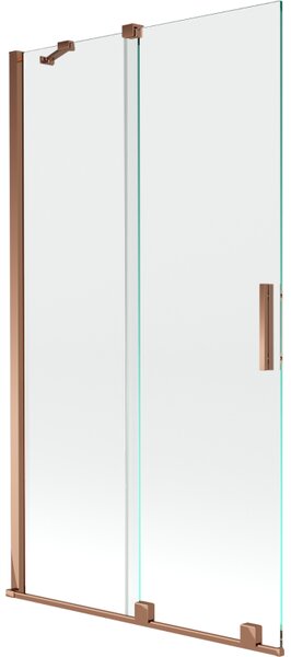 Mexen Velar, 2 szárnyas eltolható kádparaván 100 x 150 cm, 8mm átlátszó üveg, rózsaszín arany, 896-100-000-01-60