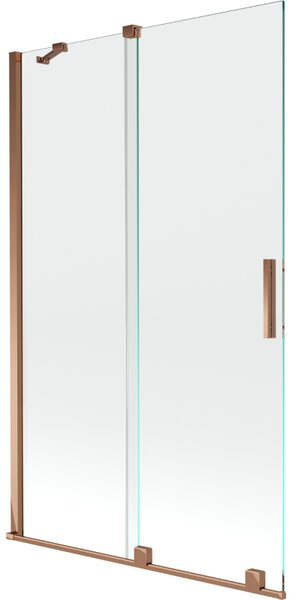 Mexen Velar, 2 szárnyas eltolható kádparaván 110 x 150 cm, 8mm átlátszó üveg, rózsaszín arany, 896-110-000-01-60